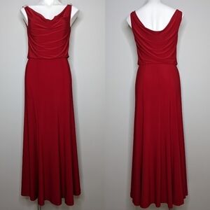 LRL red diamond style rhinestone accented maxi evening occasion dress 4